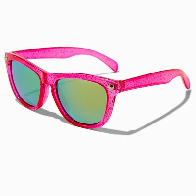 Claire's Club Hot Pink Glitter Retro Sunglasses