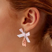 Pink Ballet Slipper 1.5" Drop Earrings