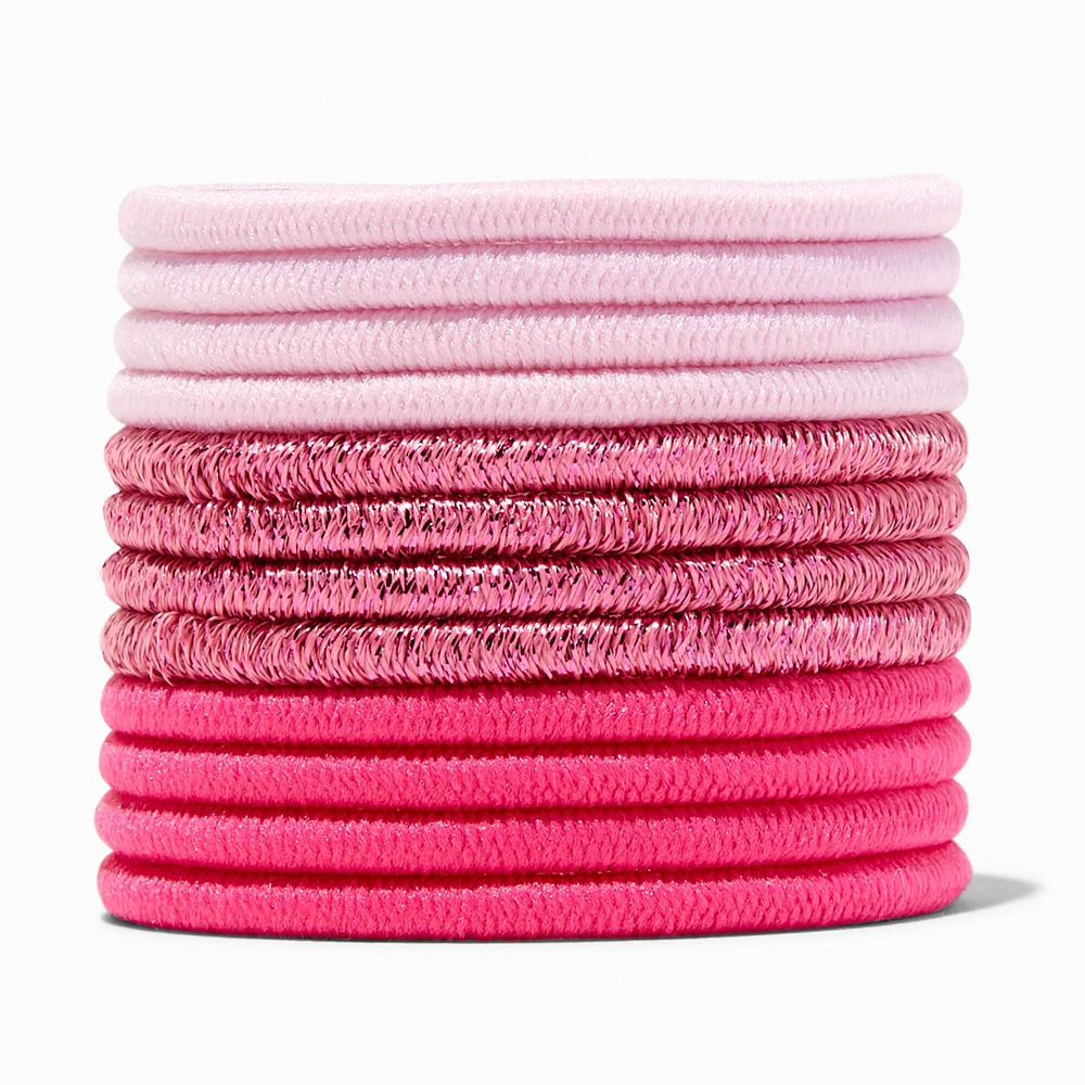 Mixed Pinks Lurex Hair Ties - 12 Pack