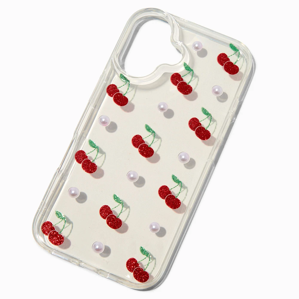 Glitter Cherries & Pearls Phone Case