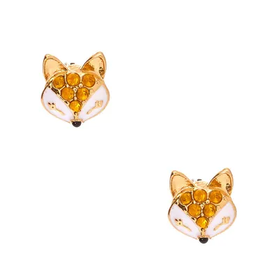 Gold Fox Stud Earrings