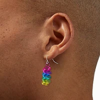 Rainbow Coil Drop Earrings