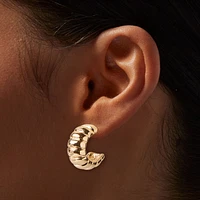 Ridged Gold-tone 20MM Hoop Earrings
