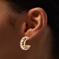 Ridged Gold-tone 20MM Hoop Earrings