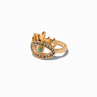 Gold-tone Pavé Evil Eye Ring