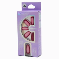 Red Outline Long Almond Vegan Faux Nail Set - 24 Pack