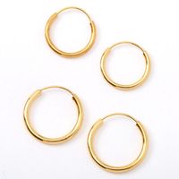 18kt Gold Plated Graduated Hoop Earrings (2 Pack)