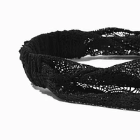 Black Floral Lace Head Scarf