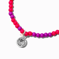 Claire's Club Pink & Purple Gem Beaded Stretch Bracelet