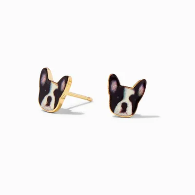 18K Gold Plated French Bulldog Stud Earrings