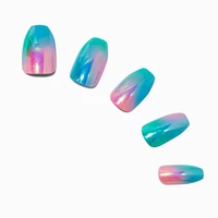 Mermaid Chrome Coffin Vegan Faux Nail Set - 24 Pack