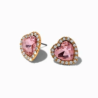 Claire's x Sliving by Paris Hilton Crystal Pink Heart Stud Earrings