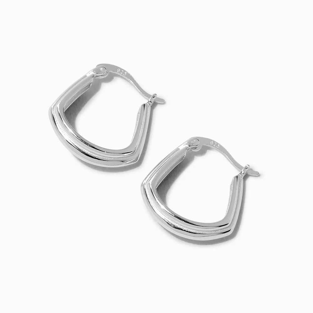 C LUXE by Claire's Sterling Silver 14mm Fancy Hoop Earrings