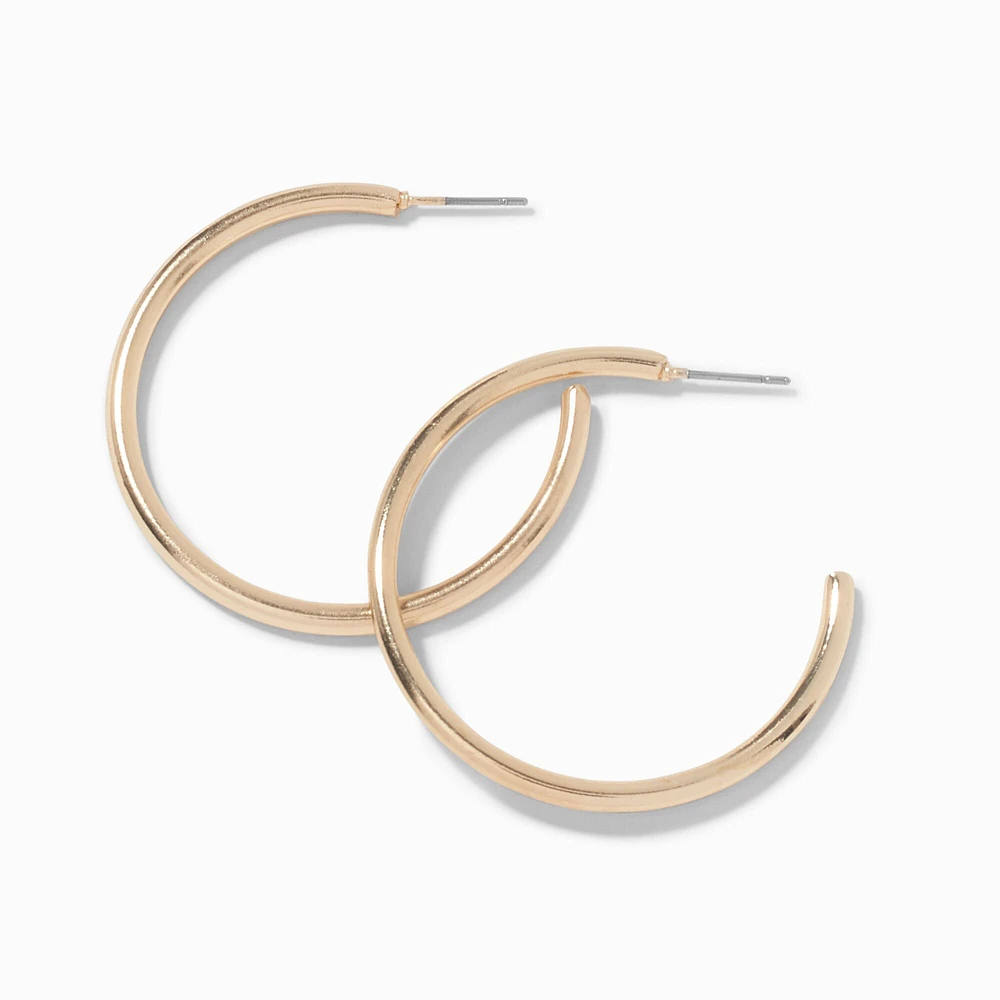 Gold-tone 20mm Tubular Hoop Earrings