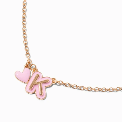 Bubble Initial Heart Pendant Necklace