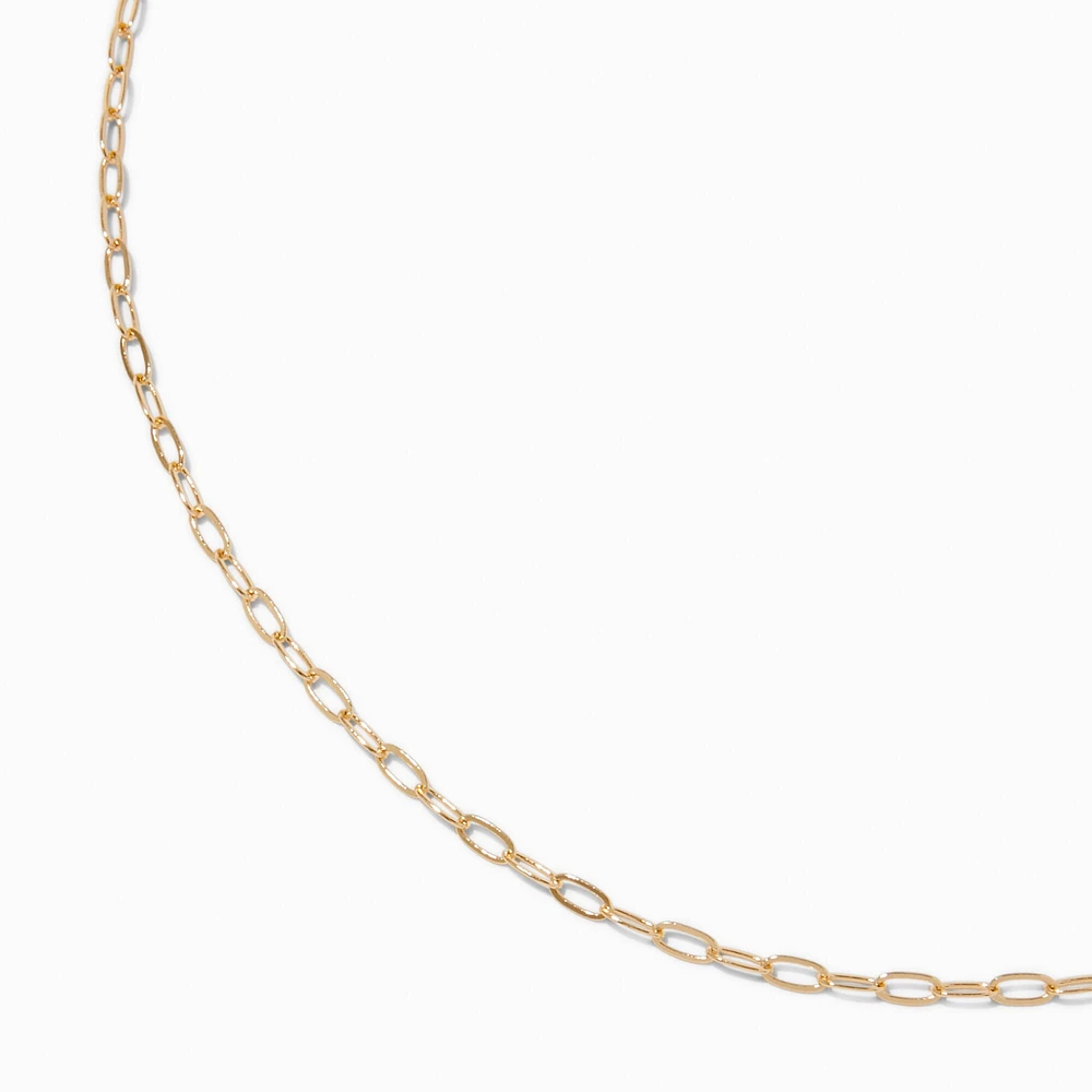 Gold-tone Small Paperclip Chain Necklace