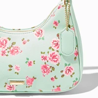 Pink Floral Mint Green Shoulder Bag