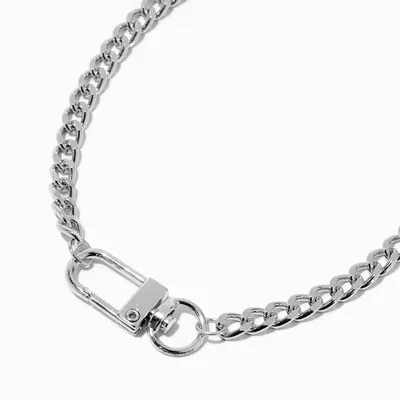 Silver-tone Mega Clasp Chain Necklace