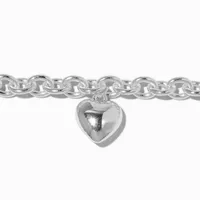 Silver-tone Heart Chain Bracelet