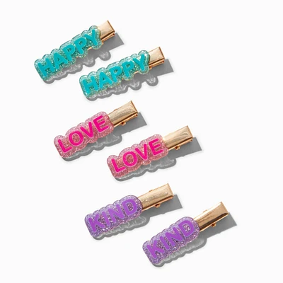 Claire's Club Jewel Tone Affirmation Hair Clips