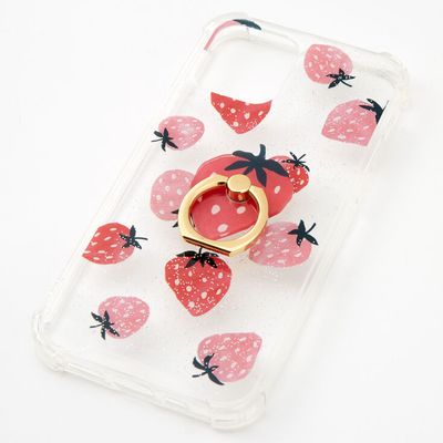 Strawberry Ring Holder Protective Phone Case - Fits iPhone® 12/12 Pro
