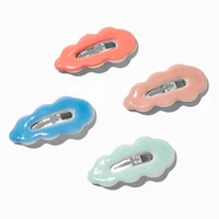 Pastel Wavy Jelly Snap Hair Clips - 4 Pack