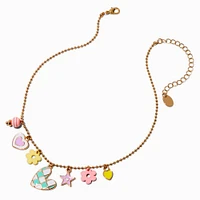 Claire's Club Checkered Heart Charm Necklace