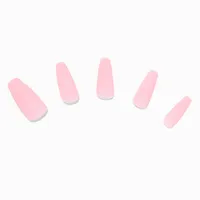 Matte Pink Squareletto Vegan Faux Nail Set - 24 Pack