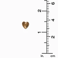 Gold-tone Radiating Heart Stud Earrings