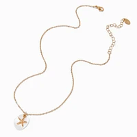 Opal & Gold-tone Enamel Starfish Pendant Necklace