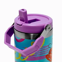 Aqua Doodle Flip Straw Top Handle Stainless Steel Water Bottle