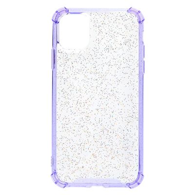 Clear Lavender Glitter Protective Phone Case - Fits iPhone 11