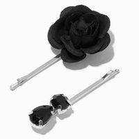 Black Flower Bobby Pins - 6 Pack