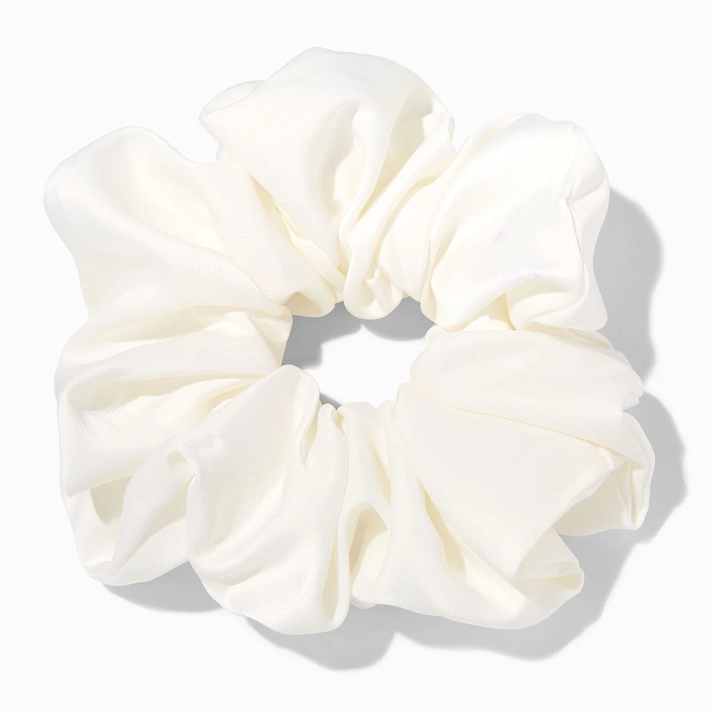 Giant White Silky Hair Scrunchie