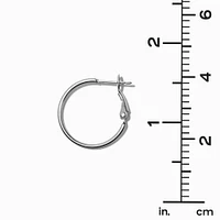 Silver-tone Stainless Steel 20MM Hoop Earrings