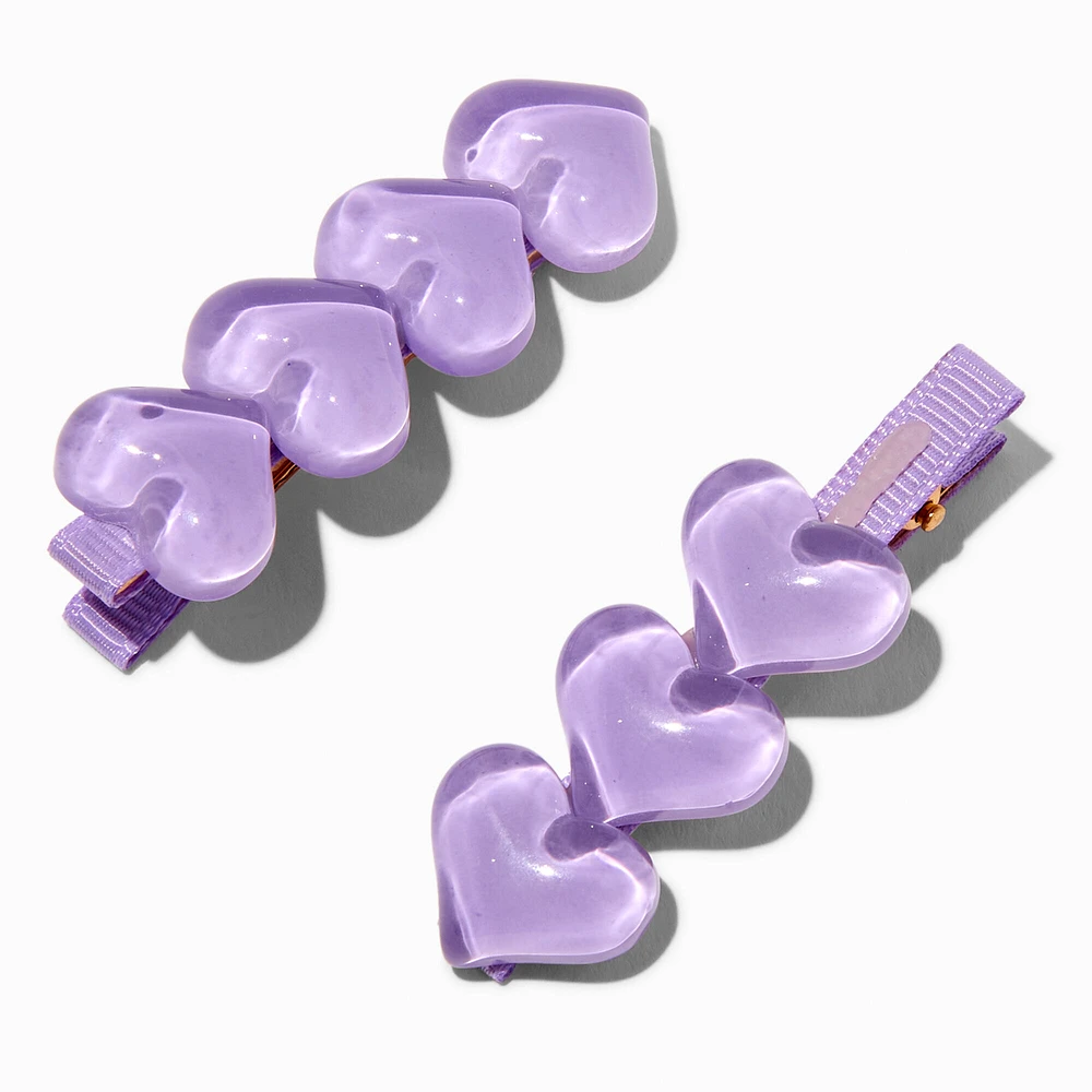 Puffy Heart Hair Clips