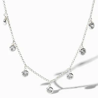 C LUXE by Claire's Sterling Silver Plated Cubic Zirconia Confetti Chain Necklace