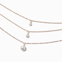 Rose Gold-tone Blush Pink Pearl Multi-Strand Necklace