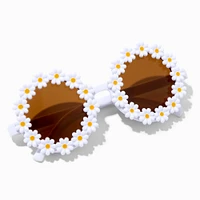 Claire's Club White Daisy Round Sunglasses