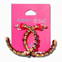 Claire's x Sliving by Paris Hilton Pink Hearts Hoop Earrings