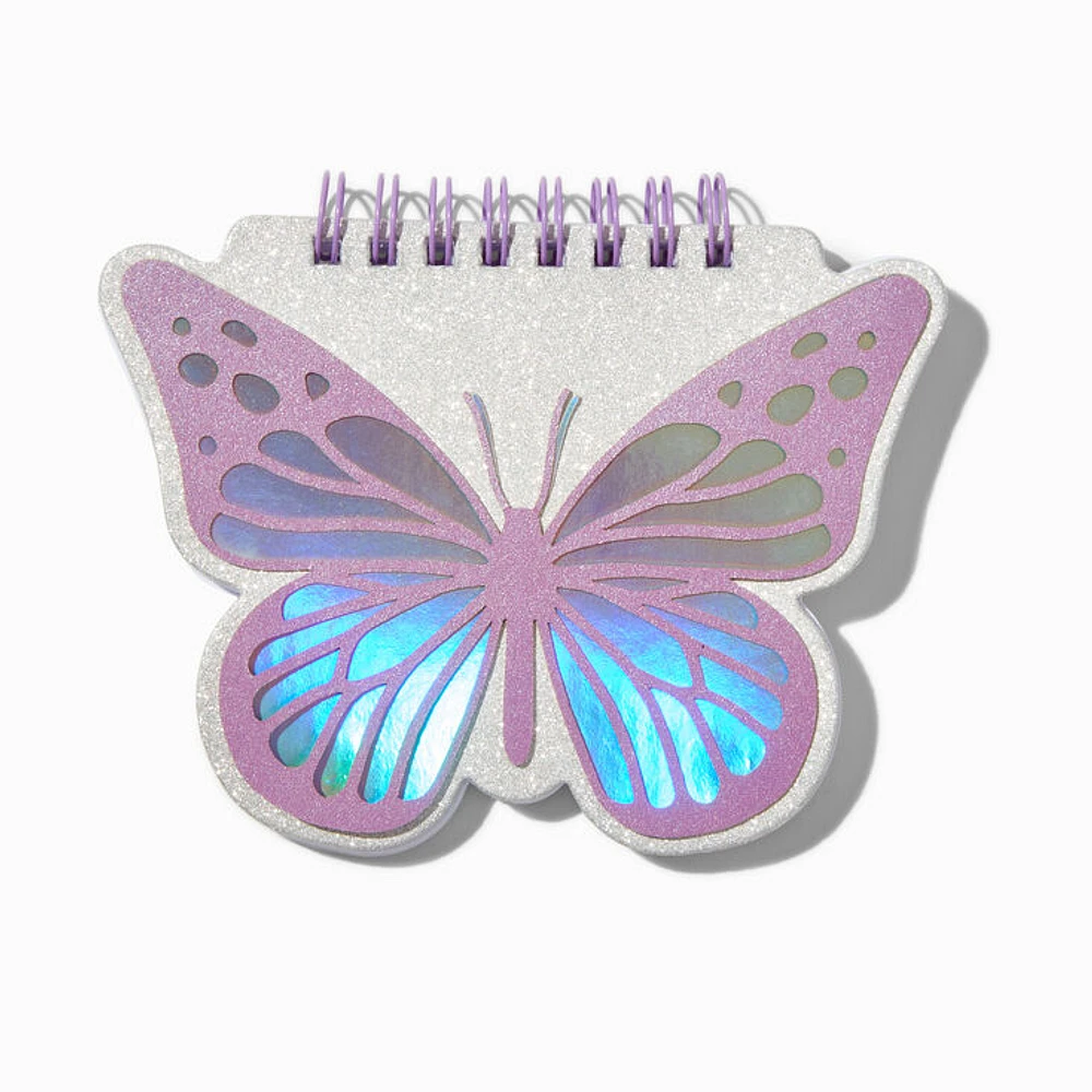 Purple Butterfly Mini Spiral Notebook