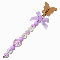 Gold-tone Butterfly & Lilac Bow Sticker Charm