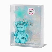 Blue Chrome Bear Lip Gloss Keyring