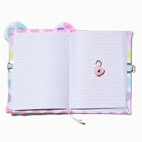 Rainbow Polka Dot Chibi Bear Lock Diary