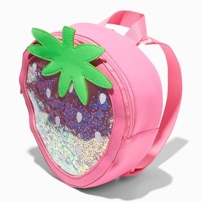 Claire's Club Strawberry Shaker Transparent Mini Backpack