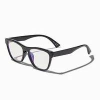 Solar Blue Light Reducing Black Retro Clear Lens Frames