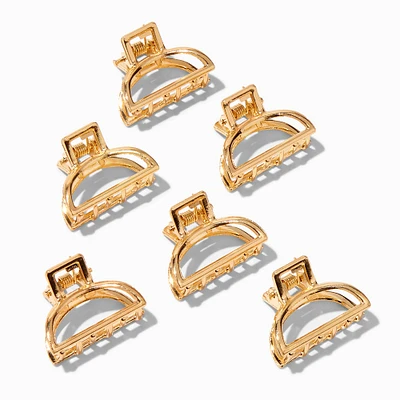 Gold Arch Cutout Hair Claws - 6 Pack