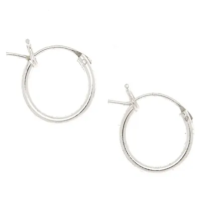 Sterling Silver 10MM Hinge Hoop Earrings
