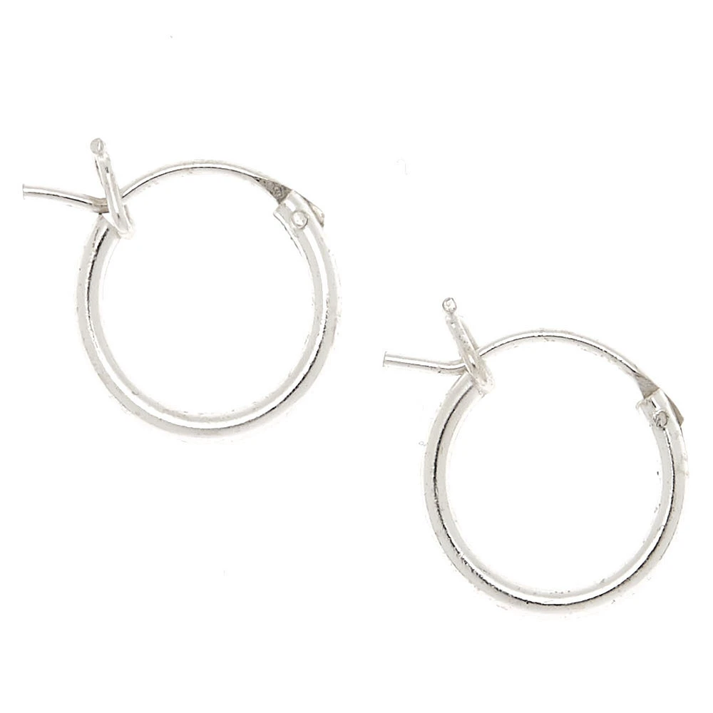 C LUXE by Claire's Sterling Silver 10MM Hinge Hoop Earrings