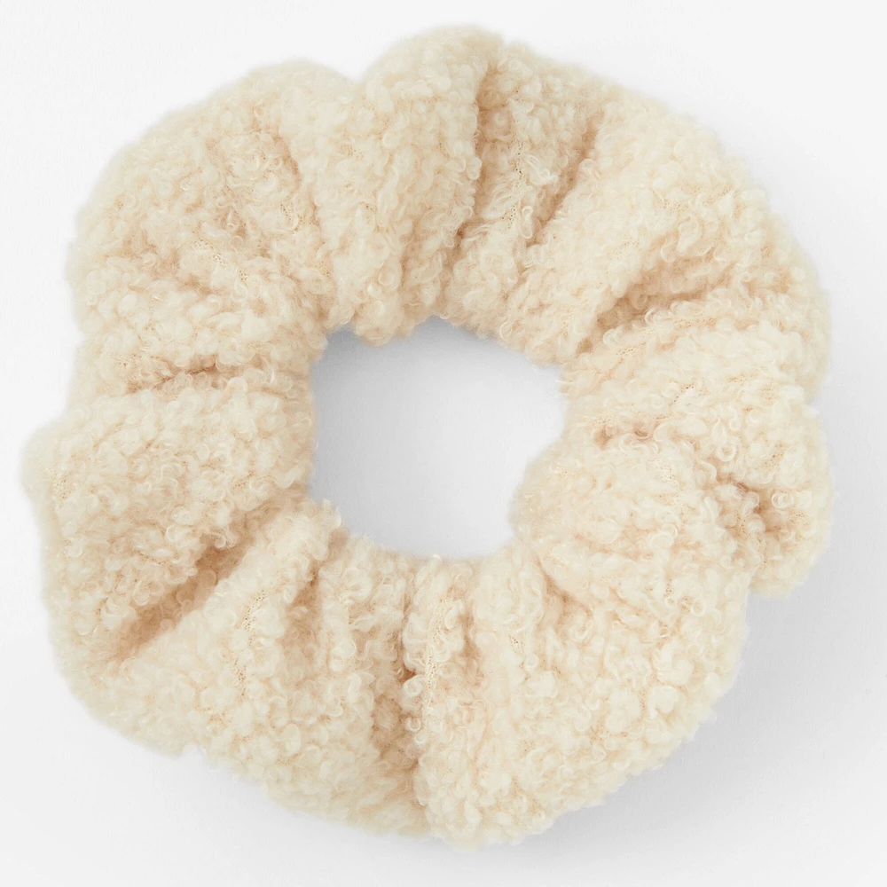 Medium Ivory Teddy Hair Scrunchie